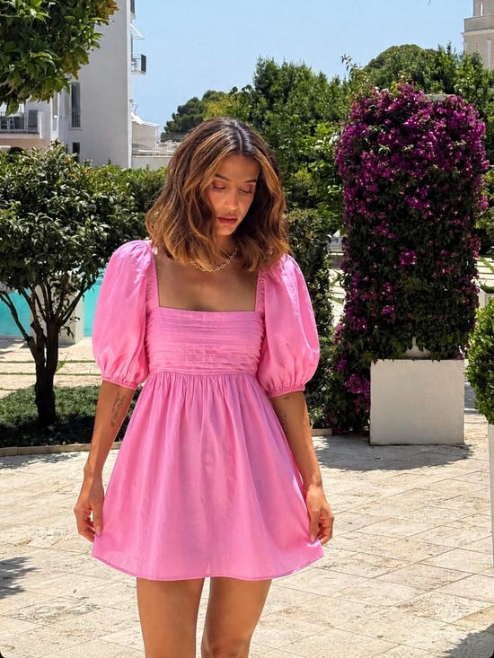 Abercrombie & Fitch Dresses & Skirts - Abercrombie & Fitch Emerson Pink Flowy Babydoll Mini Dress Wedding Guest